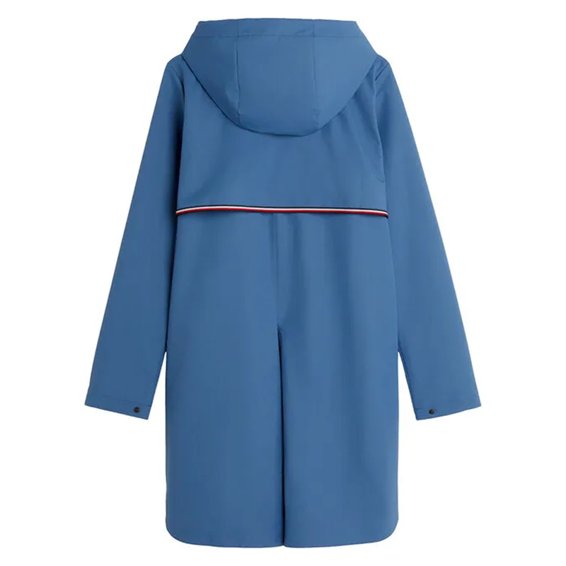 Tommy Hilfiger Women's Waterproof Long Performance Rain Jacket - Blue Coast-2